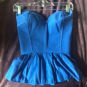 S Line black label royal blue peplum top